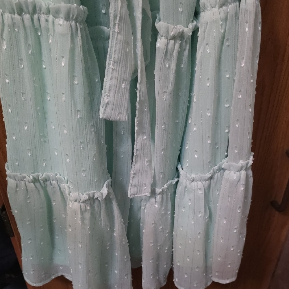 Rare Editions Mint Green Ruffle Sleeve Dress - Picture 6 of 6